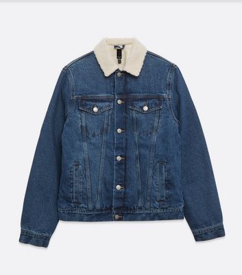 Blue Teddy Collar Denim Jacket | New Look