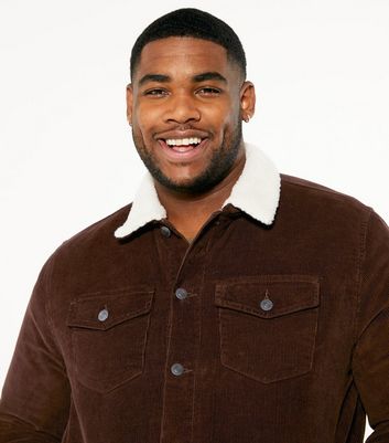 Dark Brown Cord Teddy Collar Jacket 