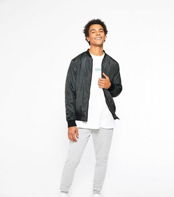 new look mens black bomber jacket