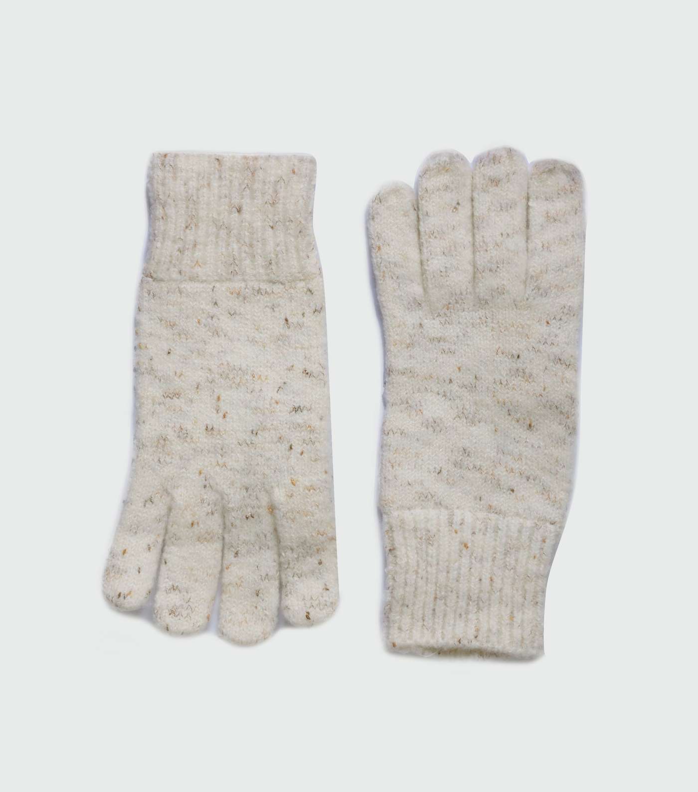 Cream Fine Knit Gloves