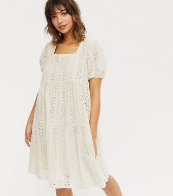 blue vanilla white broderie dress