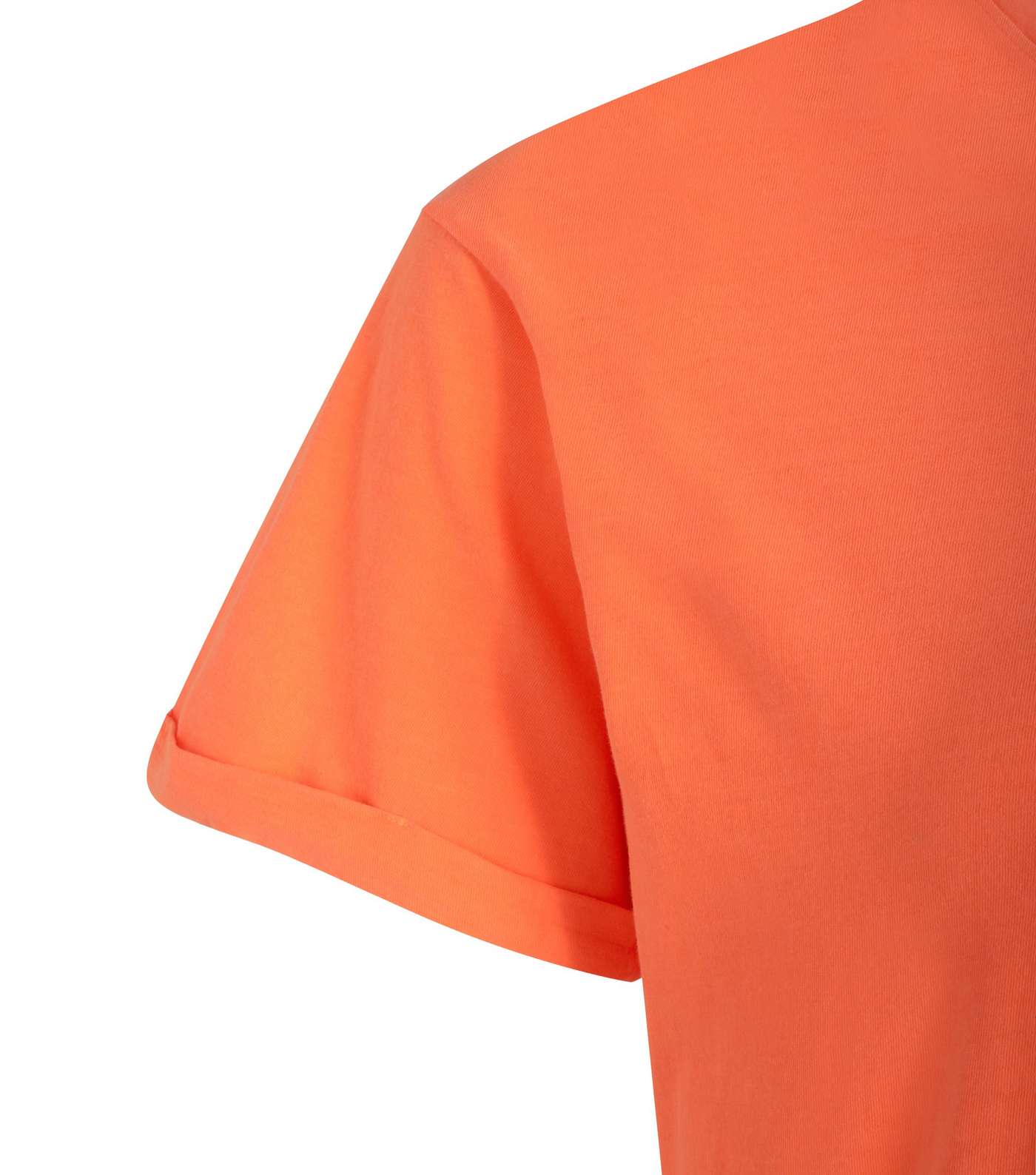 Curves Orange Short Sleeve Long T-Shirt Image 3