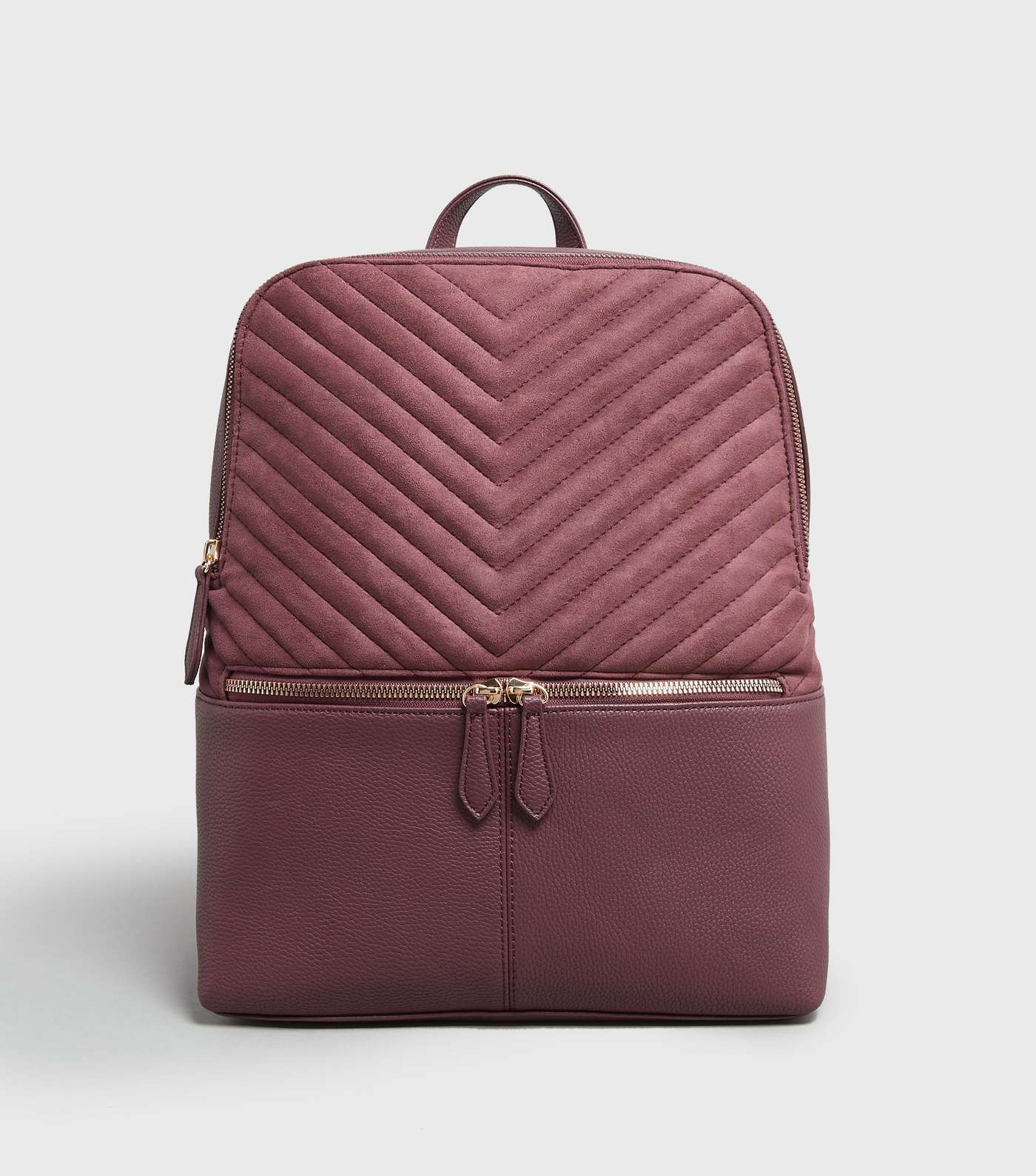 Burgundy Suedette Quilted Laptop Backpack
