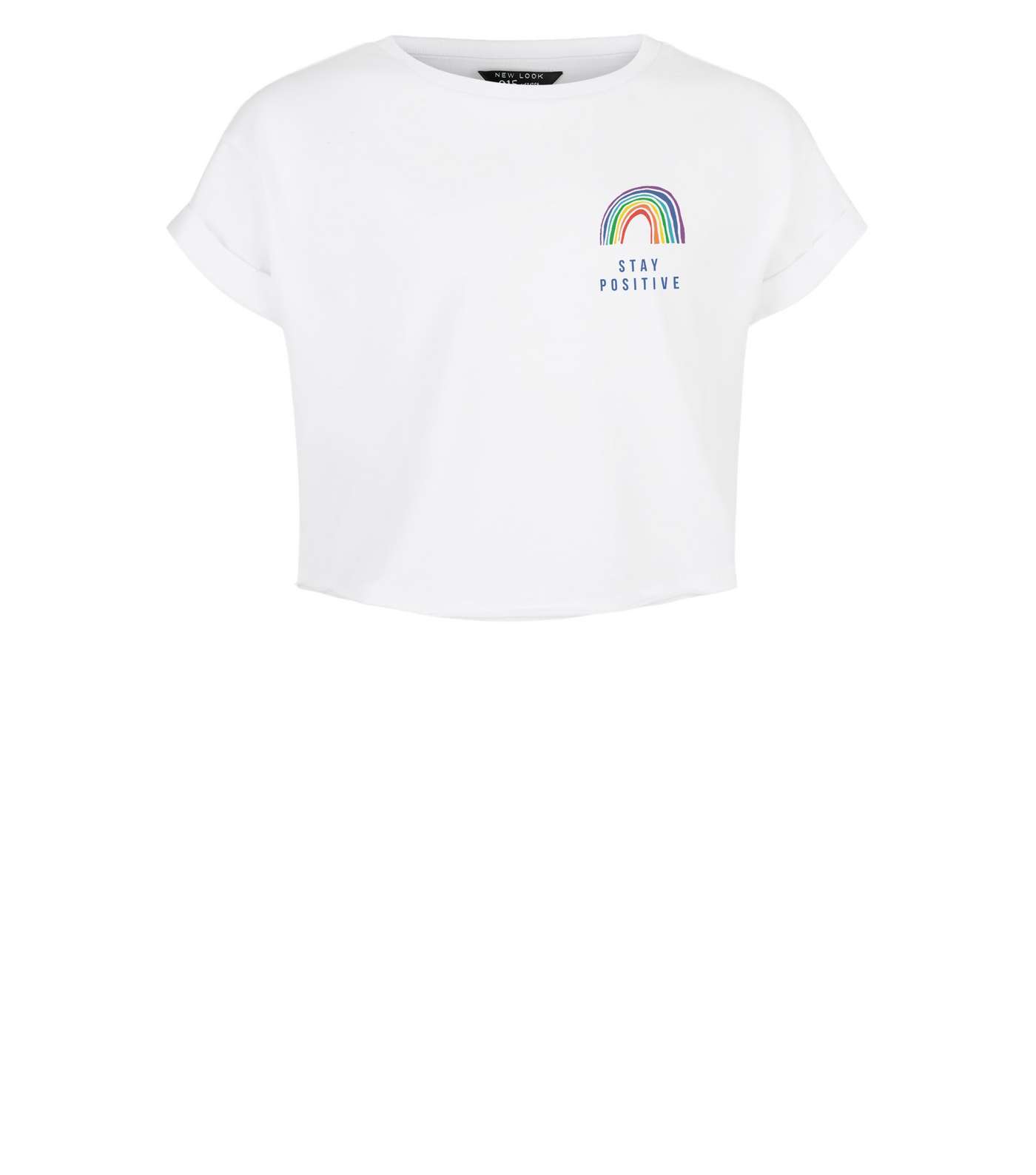 Girls White Rainbow Slogan Charity T-Shirt Image 4