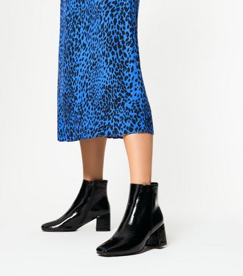 new look patent ankle boots