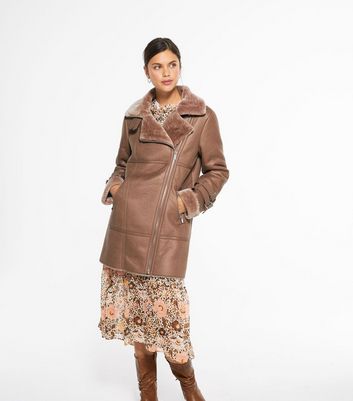 leather look aviator jacket