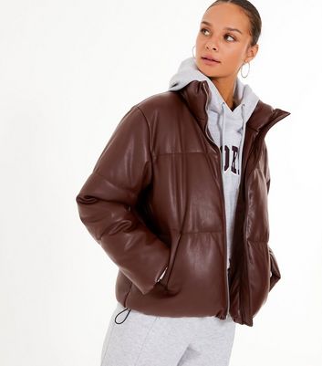 dark brown puffer jackets