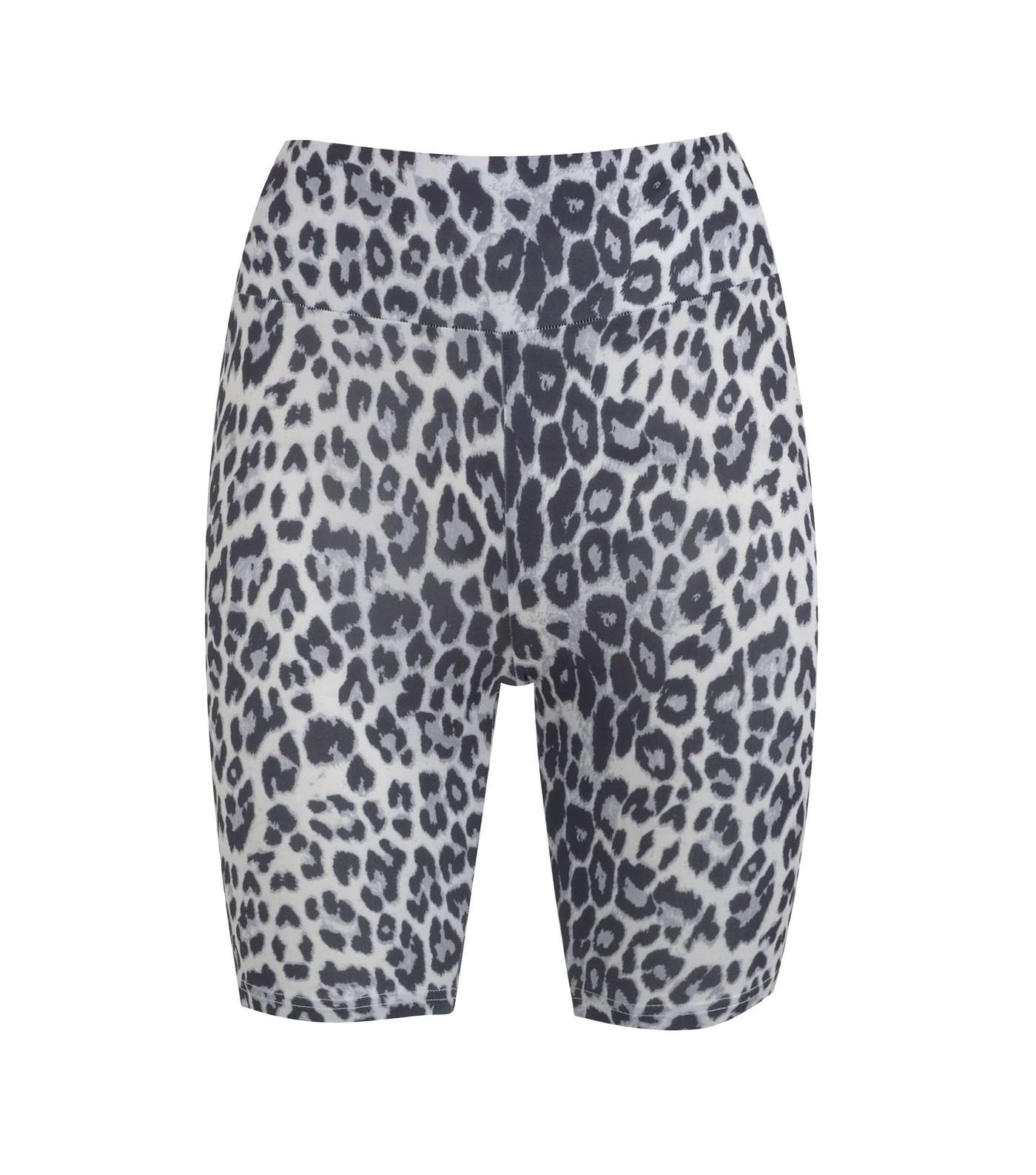 White Leopard Print Cycling Shorts  Image 5