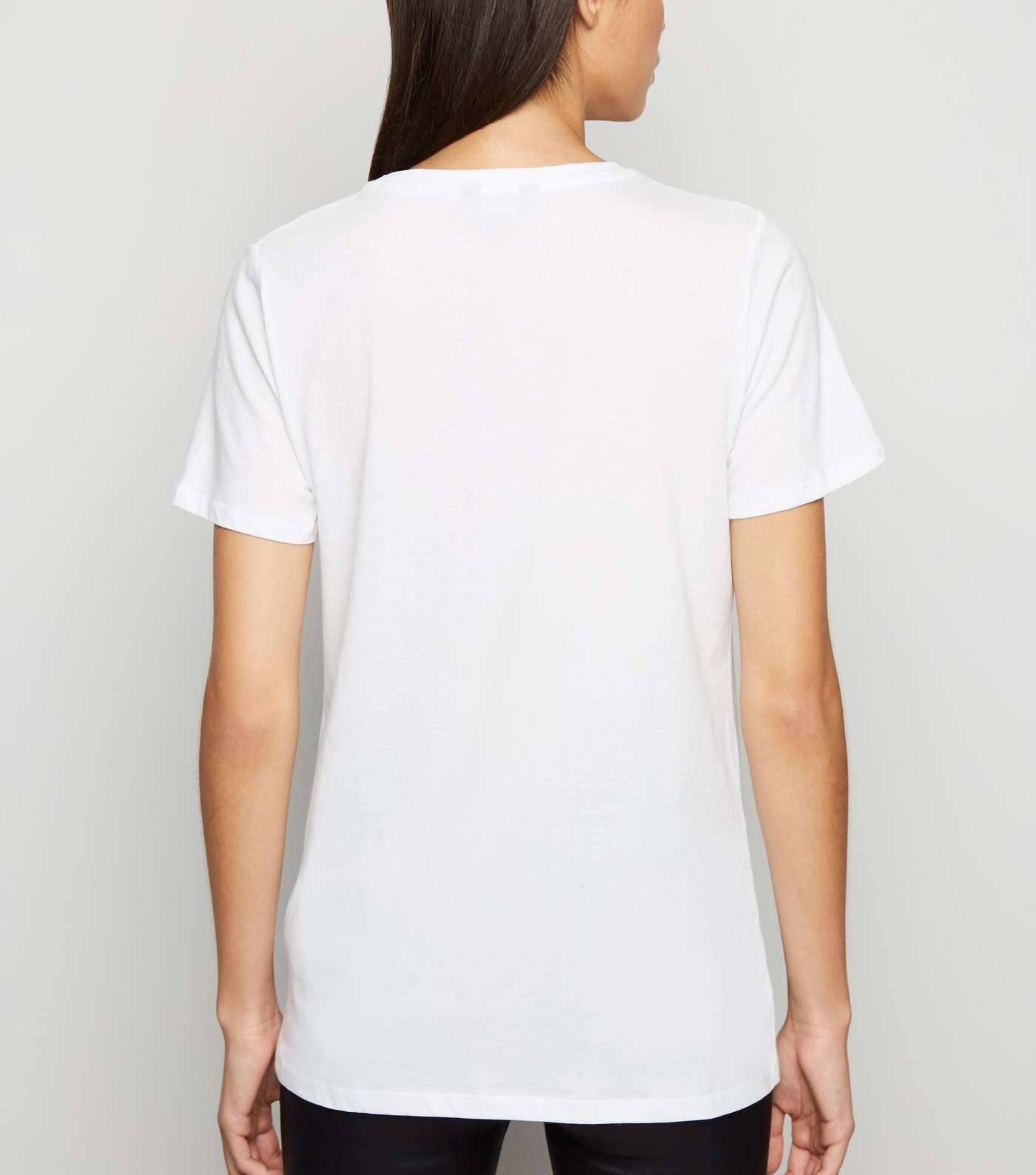 Tall White Grateful Rainbow Slogan Charity T-Shirt Image 3