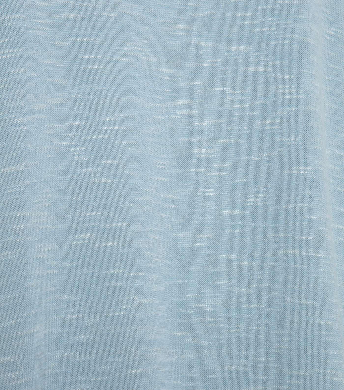 Pale Blue Fine Knit Dip Hem Top Image 3