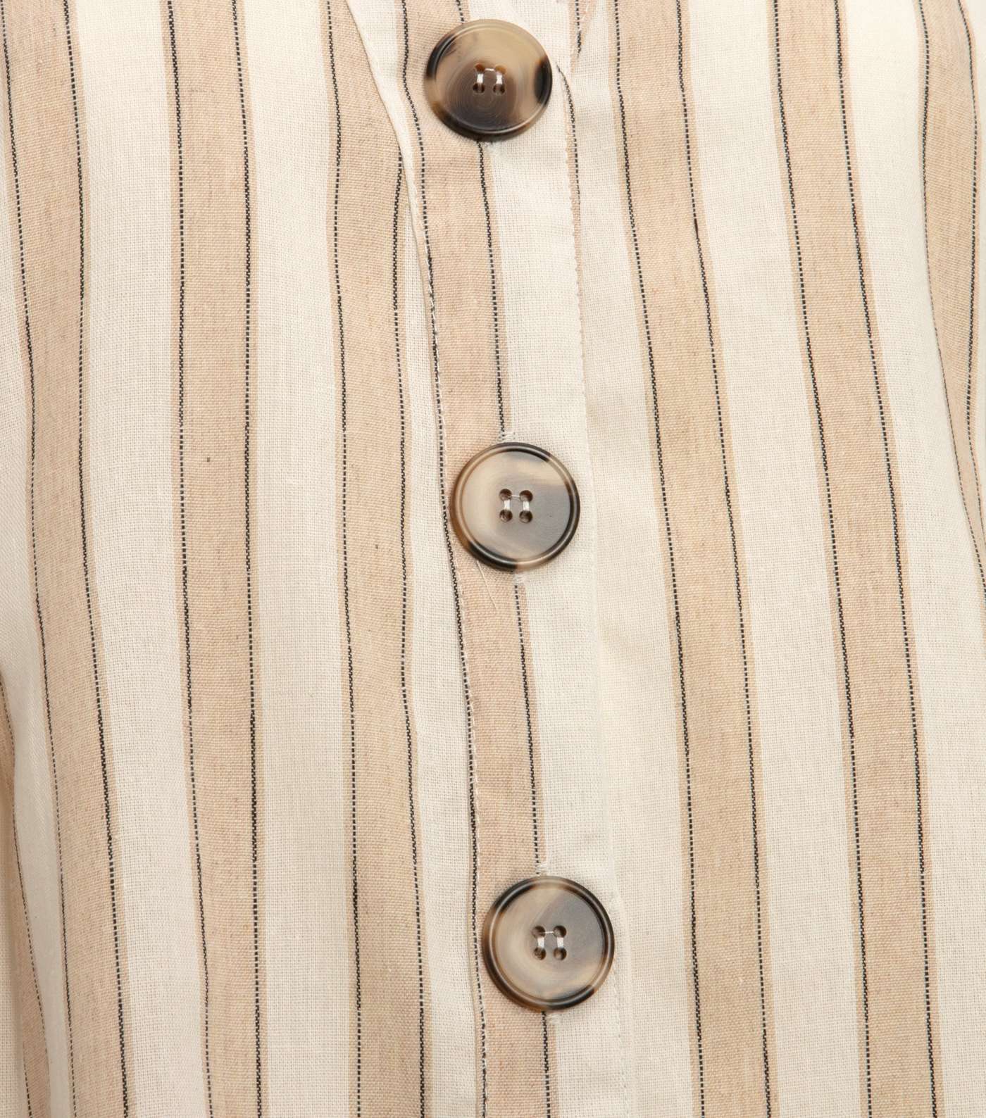 Blue Vanilla Cream Stripe Button Up Dress Image 3