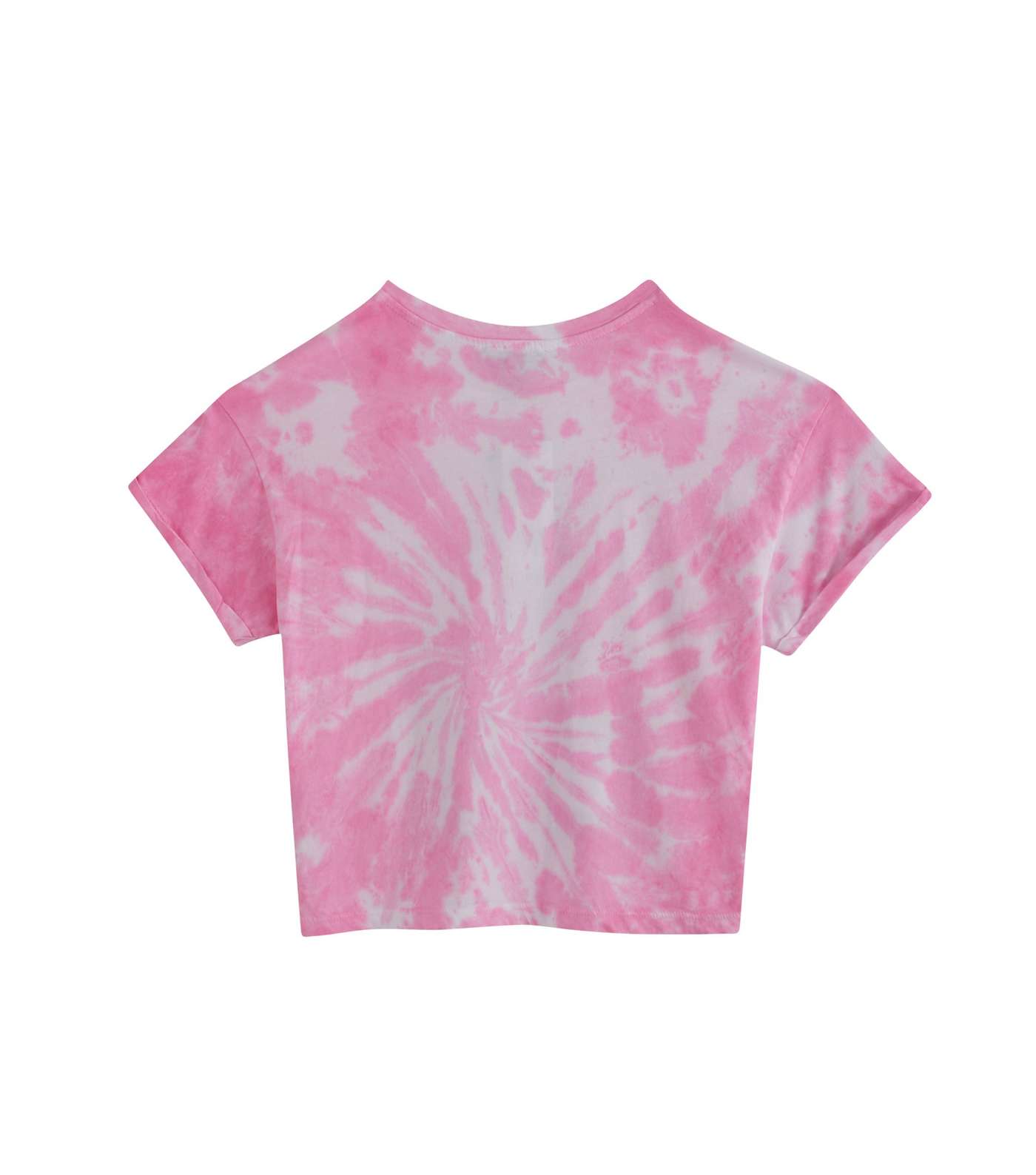 Girls Pink Tie Dye Rocket NASA Logo T-Shirt Image 2