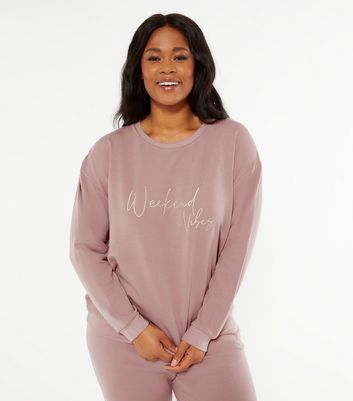 Curves Mid Pink Weekend Vibes Pyjama 