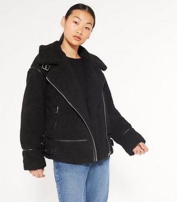 Black teddy hot sale aviator jacket