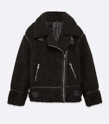 black petite aviator jacket