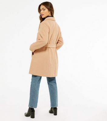 Camel belted clearance jacket