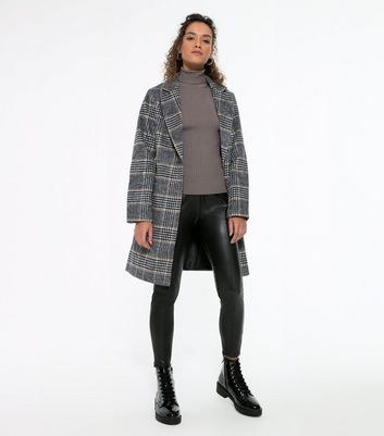 grey checked coat