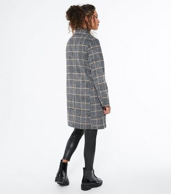 grey checked coat