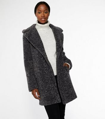 grey teddy fur jacket