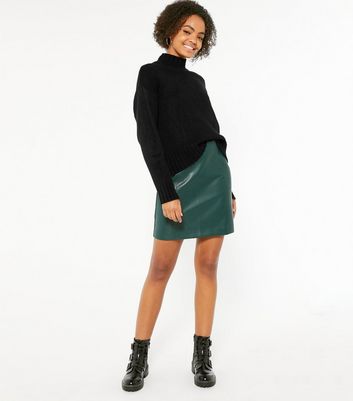 Black Corduroy Cut Out Mini Skirt | New Look