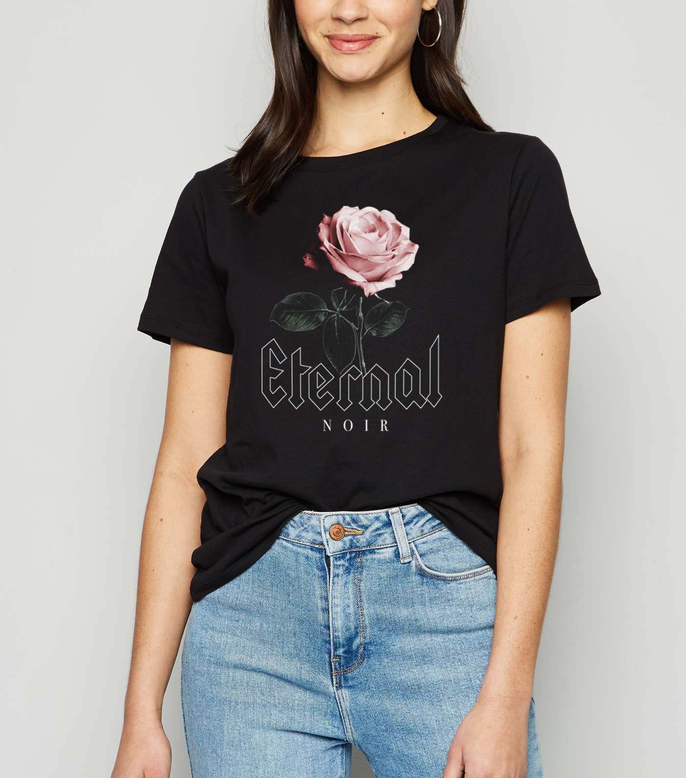 Black Rose Eternal Noir Slogan T-Shirt