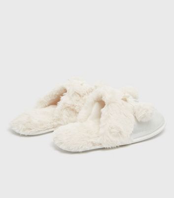 Silver Metallic Faux Fur Lined Mule Slippers New Look Vegan shop for Silver Metallic Faux Fur Lined Mule Slippers New Look Vegan at Shopo