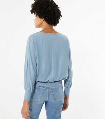 pale blue fine knit jumper