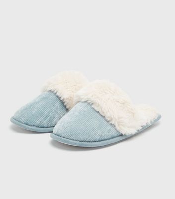 Pale Blue Chenille Faux Fur Mule Slippers New Look Vegan shop for Pale Blue Chenille Faux Fur Mule Slippers New Look Vegan at Shopo
