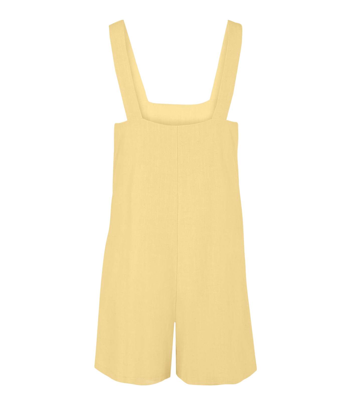 Pale Yellow Linen Look Romper Playsuit Image 2
