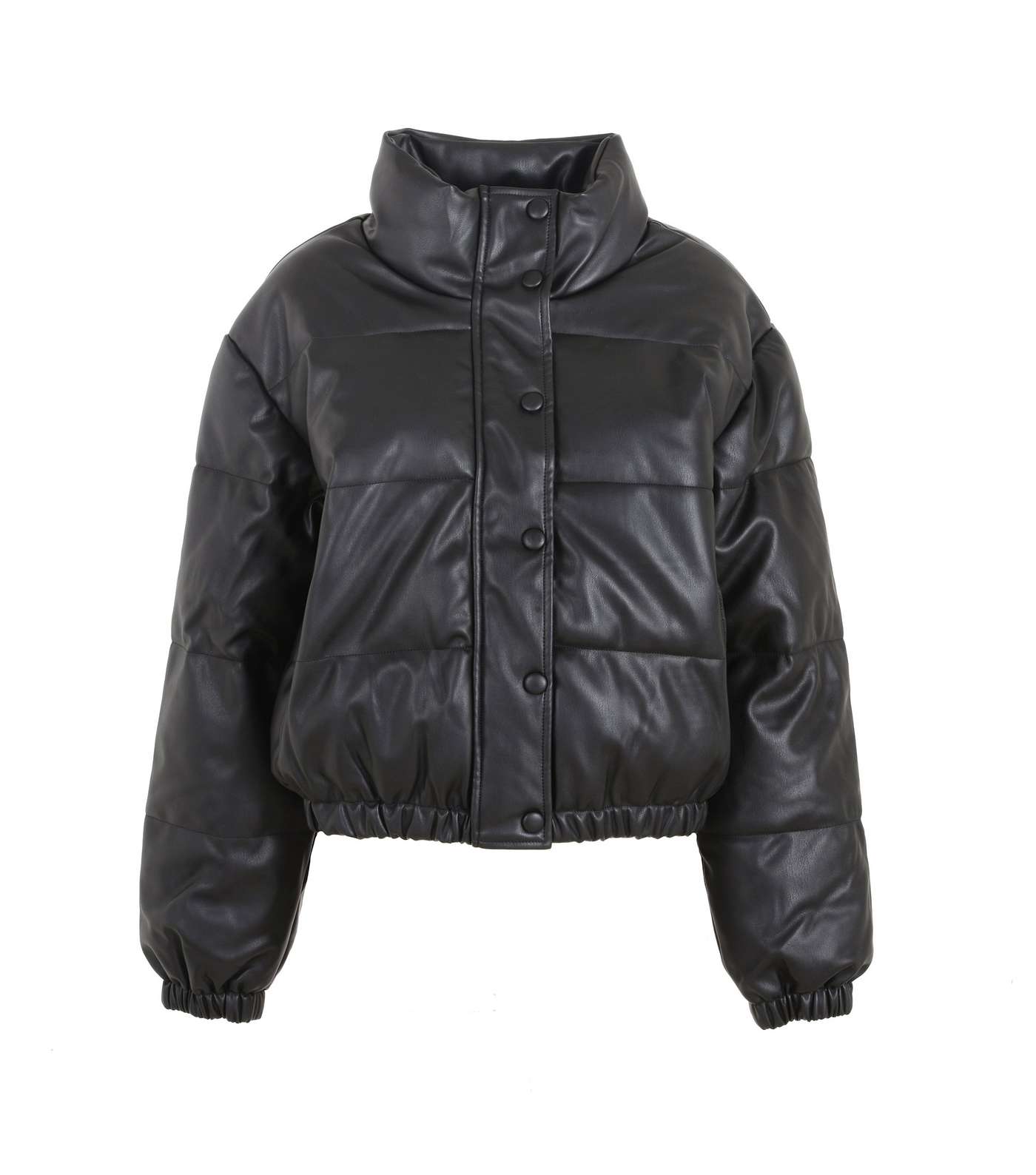 Urban Bliss Black Leather-Look Puffer Coat