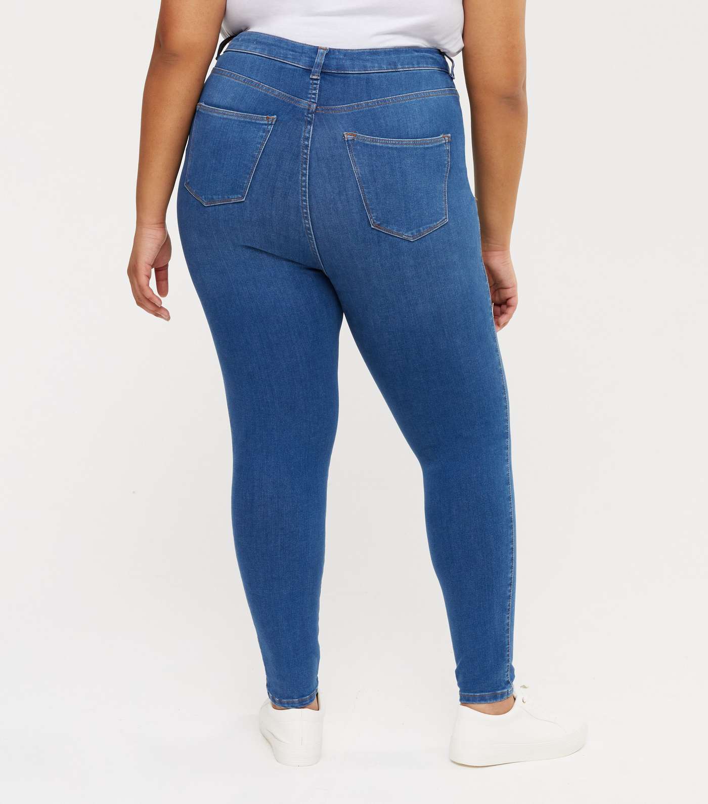 Curves Blue Contour Super Skinny Jeans Image 3