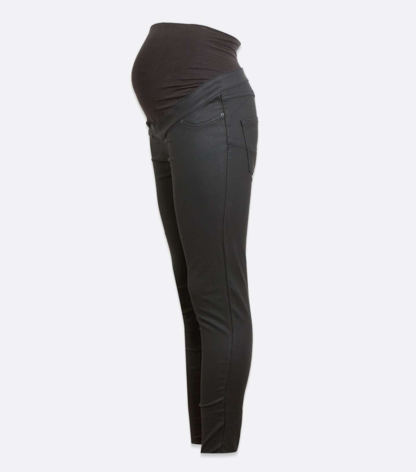 Maternity Black Leather-Look Lift & Shape Over Bump Emilee Jeggings Image 5