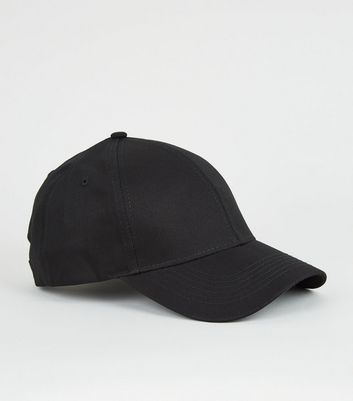 Black Canvas Twill Cap | New Look