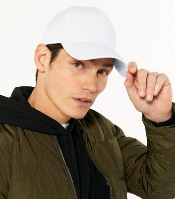 Image of White Canvas Twill Cap New Look