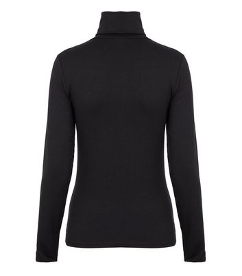 Image of Black Long Sleeve Roll Neck Top New Look