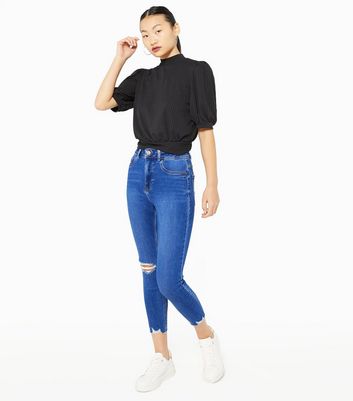 petite blue skinny jeans