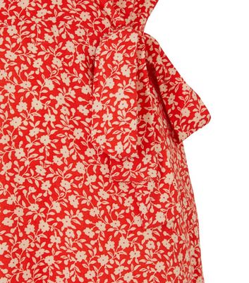 new look red floral playsuit