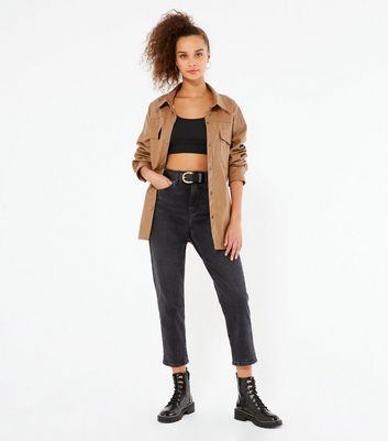 petite mom jeans black