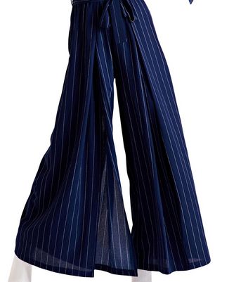 navy pinstripe jumpsuit