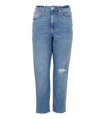 Mid blue straight leg hotsell jeans topshop