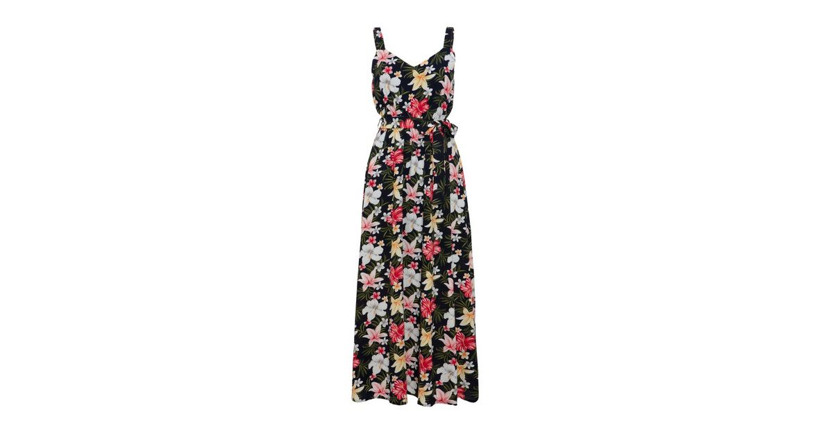 Mela Navy Floral Maxi Dress New Look 8511