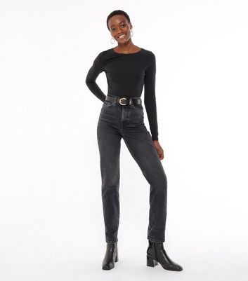 Tall Black High Waist Tori Mom Jeans 