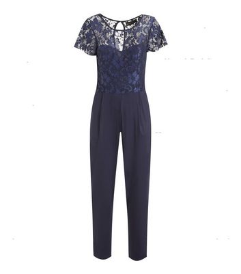 navy lace top jumpsuit