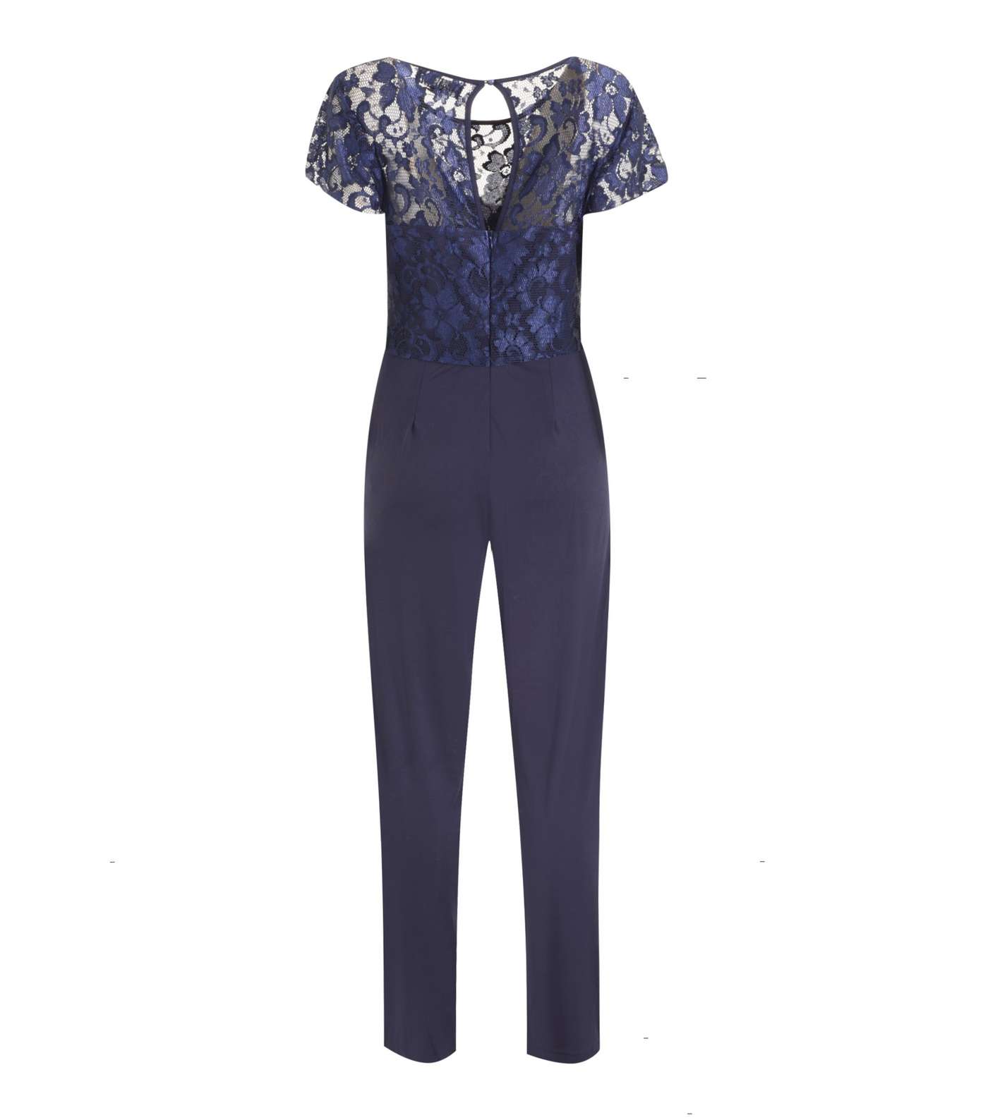 Mela Navy Lace Top Tapered Jumpsuit Image 2