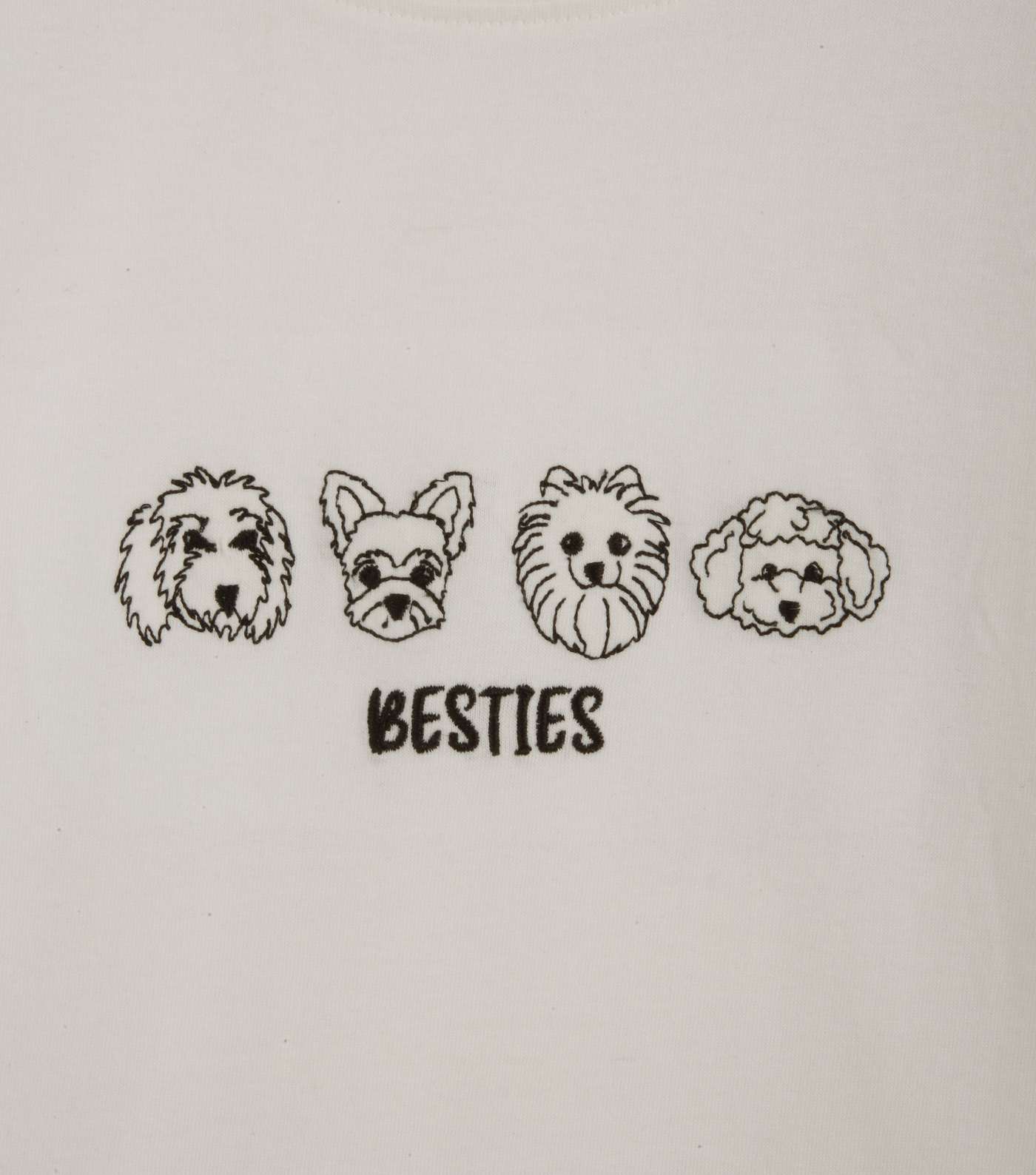 Girls Off White Dog Besties Slogan Jogger Pyjama Set Image 3