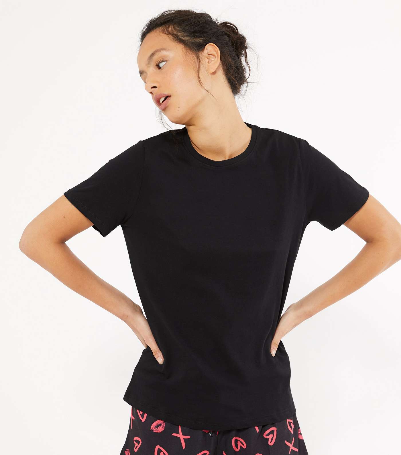 Black Shorts Lips and Kisses Pyjama Set  Image 3