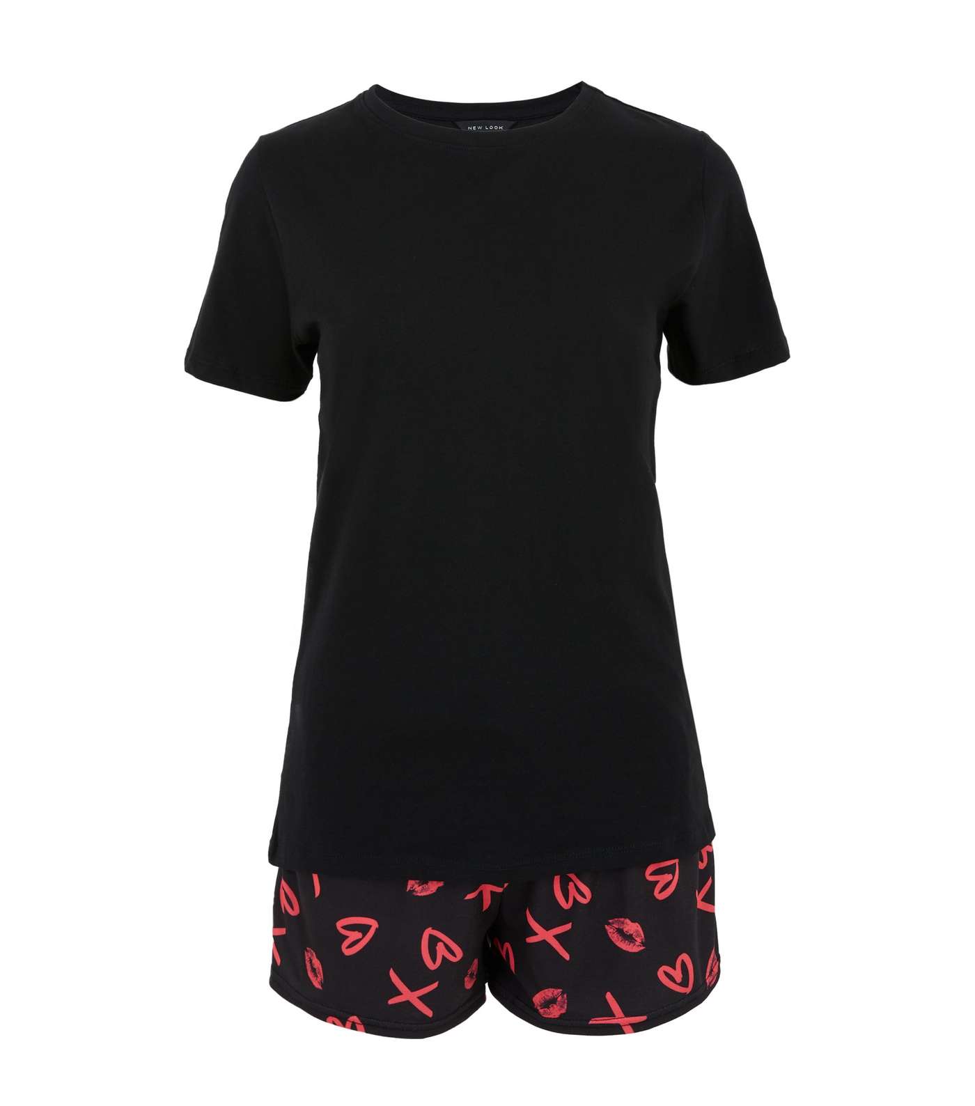Black Shorts Lips and Kisses Pyjama Set  Image 5