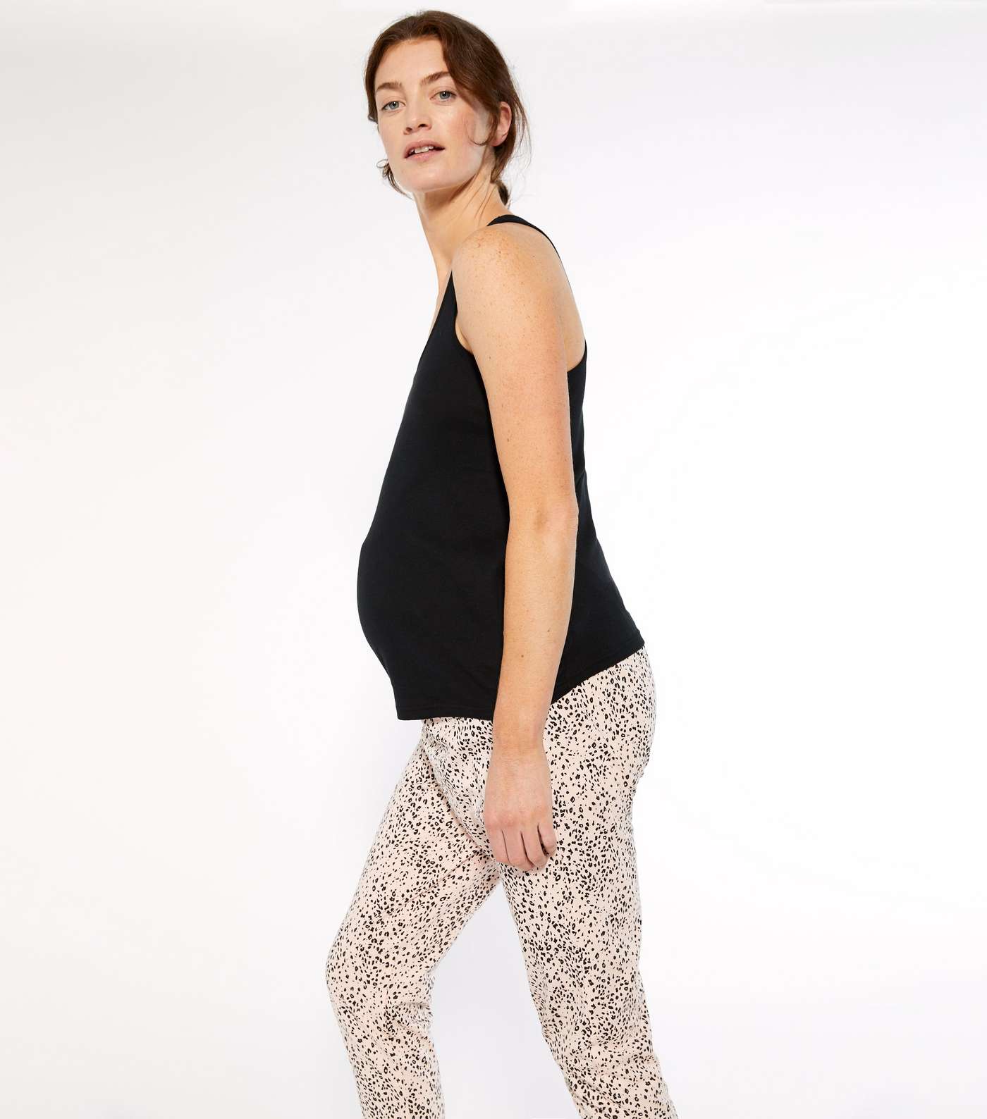 Maternity Black Animal Print Jogger Pyjama Set