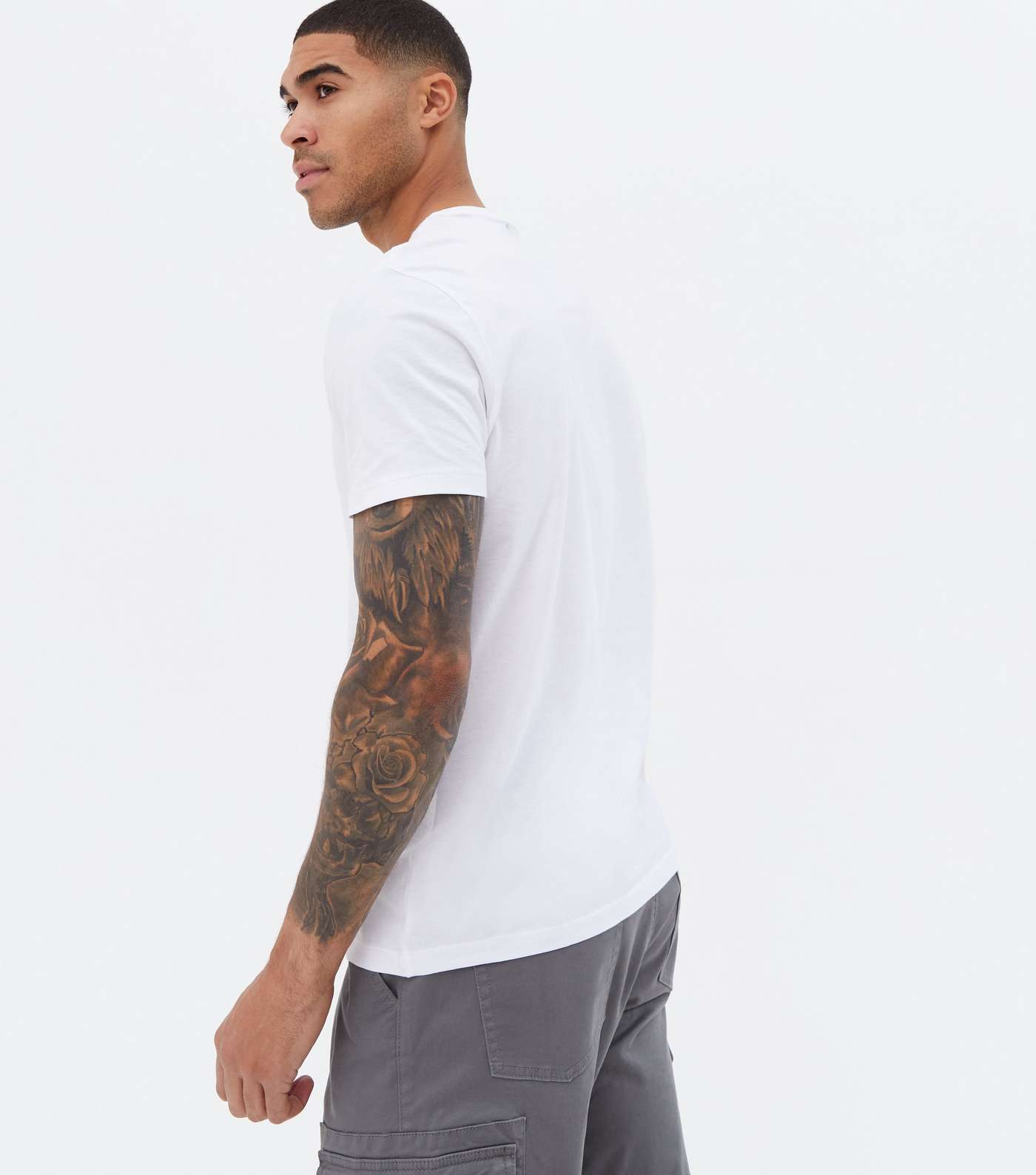 White Plain Short Sleeve T-Shirt Image 4