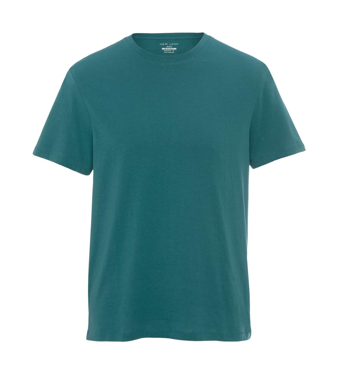 Teal Plain Short Sleeve T-Shirt Image 3